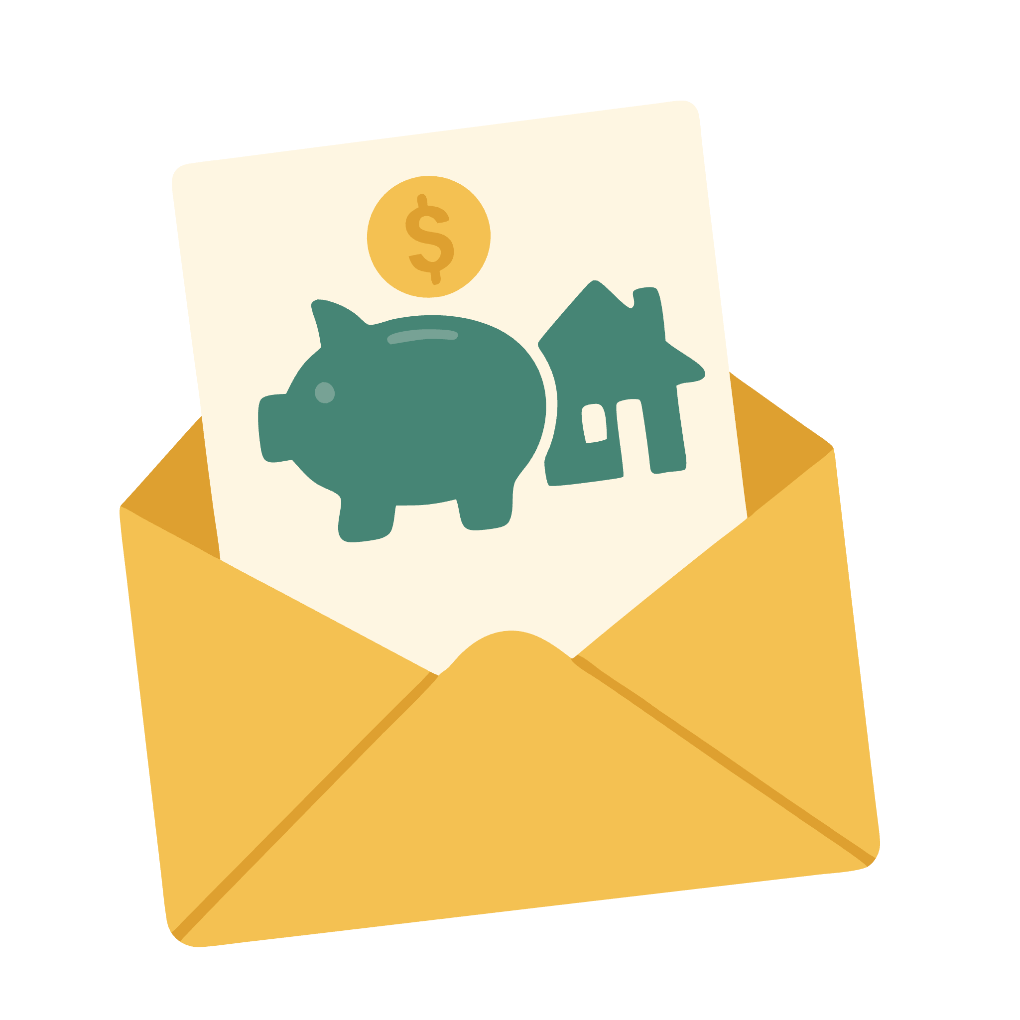 Envelope with money saving concepts